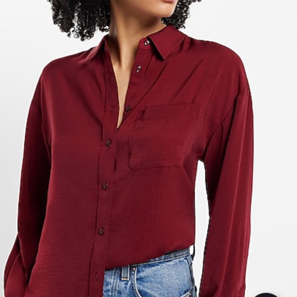 Satin boyfriend Portofino shirt Express